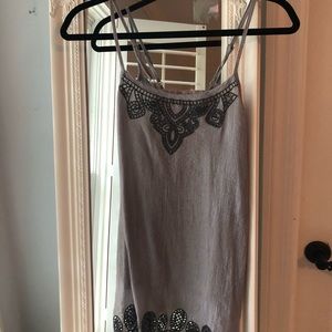Grey tank with detailing